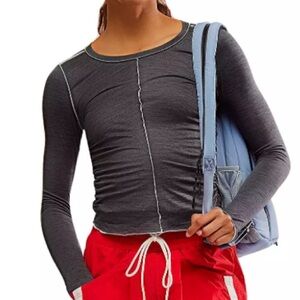 NWT Free People FP Movement x Hatch Right On Run Long Sleeve Layer Black